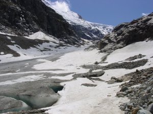 The glacier had melted considerably since last year
